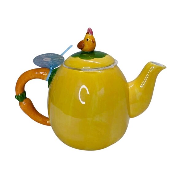 Blue Sky Clayworks Hello Kitty Easter Bunny Carrot Eggs Spring Teapot Garden - Picture 3 of 9